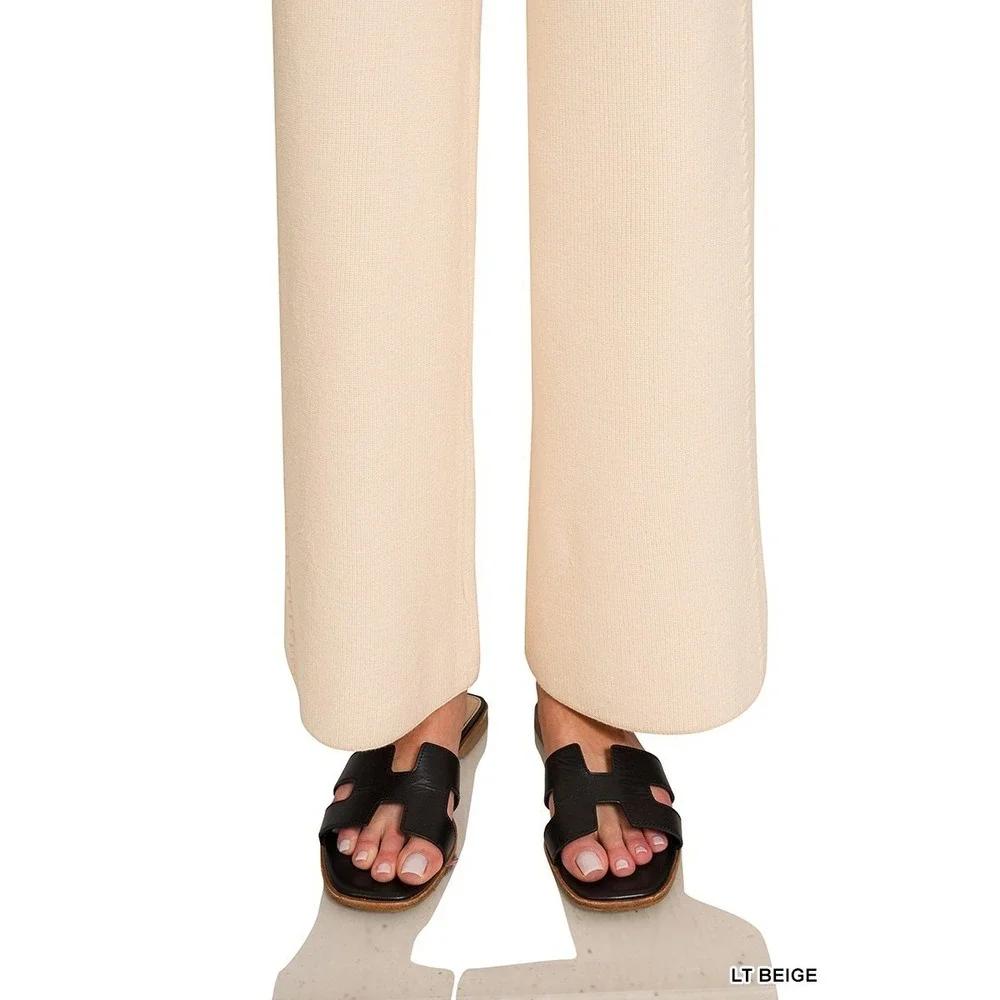Zenana Viscose Round Neck Top & Pants Set - Small‎